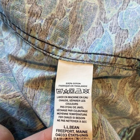 L.L. Bean Fish AOP Button Down Shirt: Size Large - Picture 9 of 9